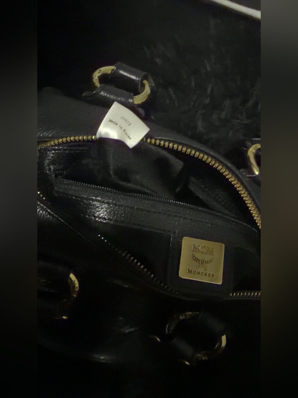 MCM Black Mini Barrel Satchel with Gold Hardware - Picture 3 of 8